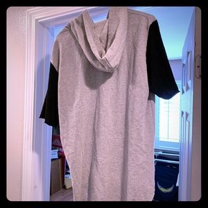 Men’s long style short sleeved hoodie